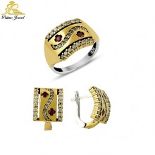 Gümüş Otantik Taşlı Set